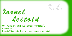 kornel leitold business card